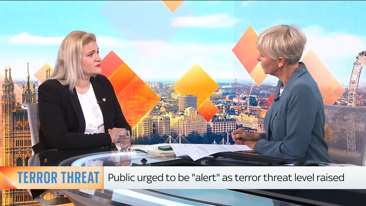 "An attack on the Jewish community is an attack on all of us." Alex Davies-Jones MP speaks to Anna Jones, urging the public to be "alert", as the terror threat level in the UK has been raised. Live updates: 📺 Sky 501