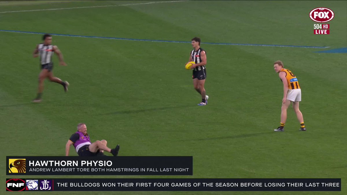 ⚠️ "THE MOST TALKED ABOUT INJURY" We've got an update on the Hawks physio from last night, and it's not good news 😢 📺 Watch #AFLDogsFreo on Ch.504 or stream on Kayo: ✍️ BLOG 🔢 MATCH CENTRE