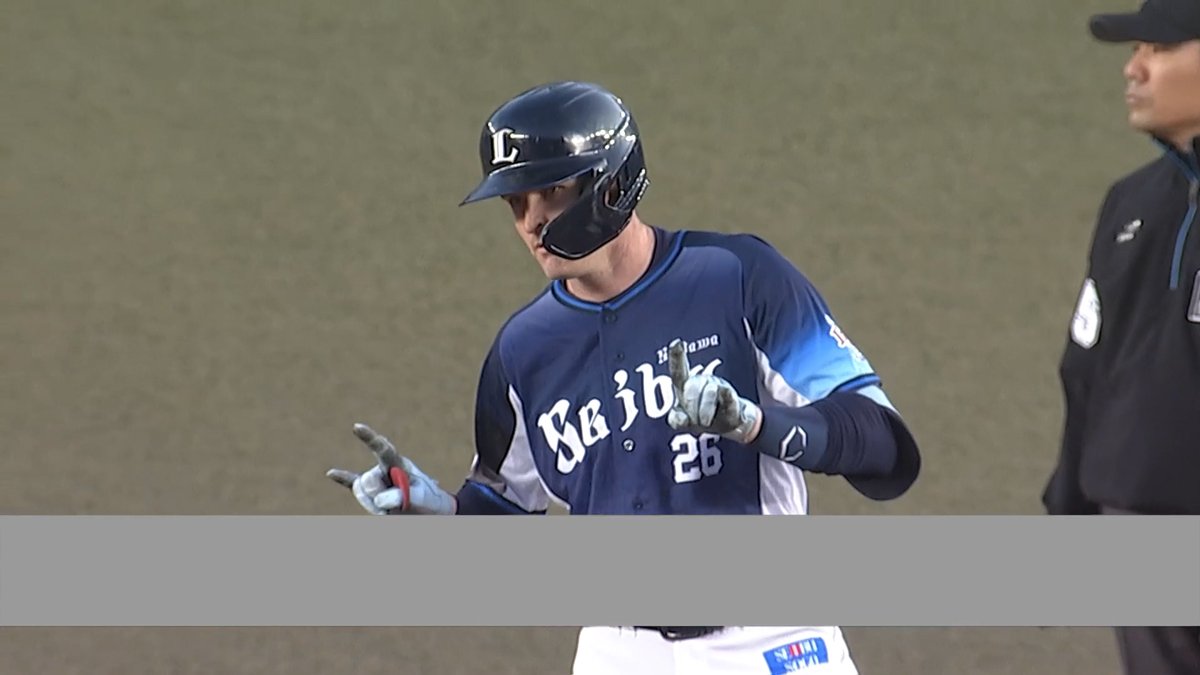 #ネビン 選手が最初の打席で適時二塁打を放つ! 三塁打でチャンスを作った #西川愛也 選手が先制のホームを踏みます! #seibulions #打破