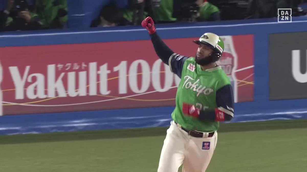 ガッツポーズも😯 逆方向への打球が...切れない...!? サンタナ シーズン第7号2ランホームラン ⚾️ヤクルト×DeNA #swallows #だったらDAZN