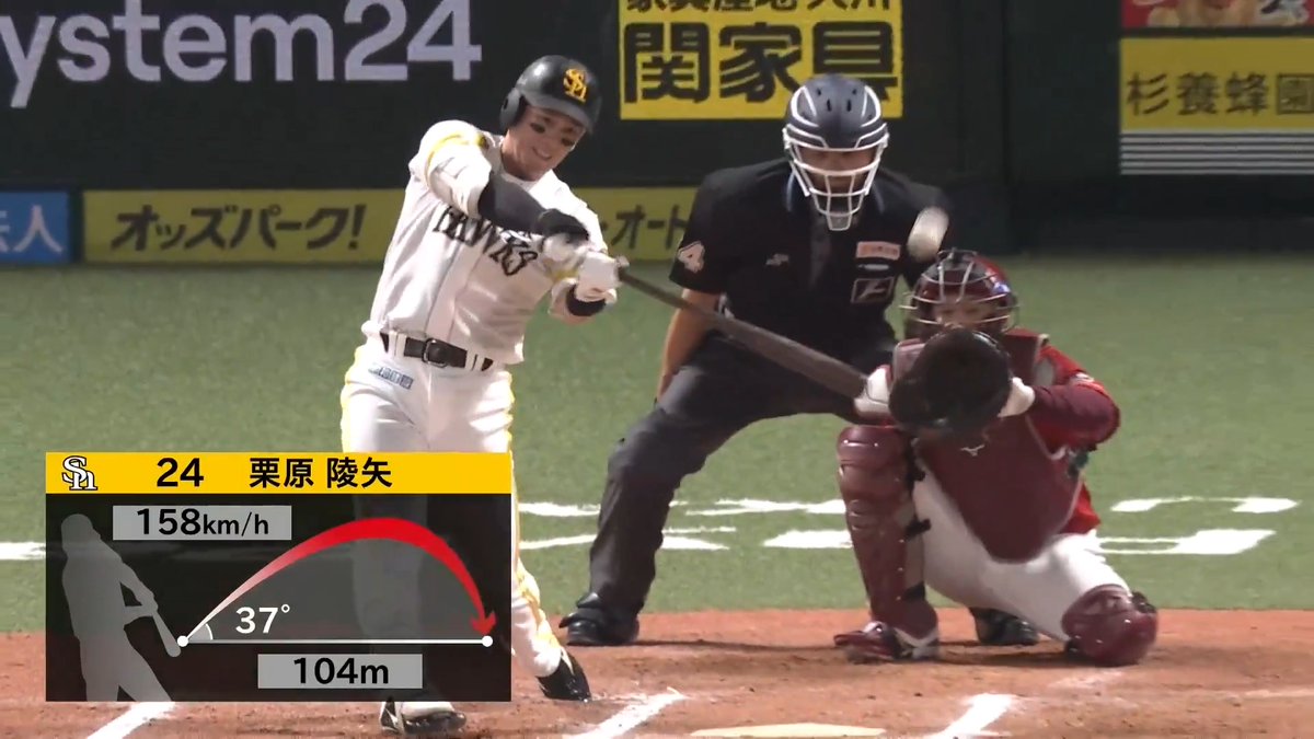 バットで取り返す!💪 逆方向への一発!🌈 福岡ソフトバンク 栗原陵矢 選手の今シーズン第6号ソロホームランで同点に追いつく!🌈 👇ライブ配信・見逃し配信を見る