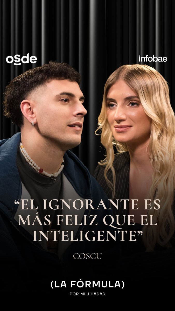 [STREAM] "El ignorante es más feliz que el inteligente": a los 34 años, "Coscu" llegó a la conclusión de que "cuanto más materia gris" tiene alguien, "todo es más elaborado", y "cerraría un contrato de estar tres meses" con una "mente de paloma".