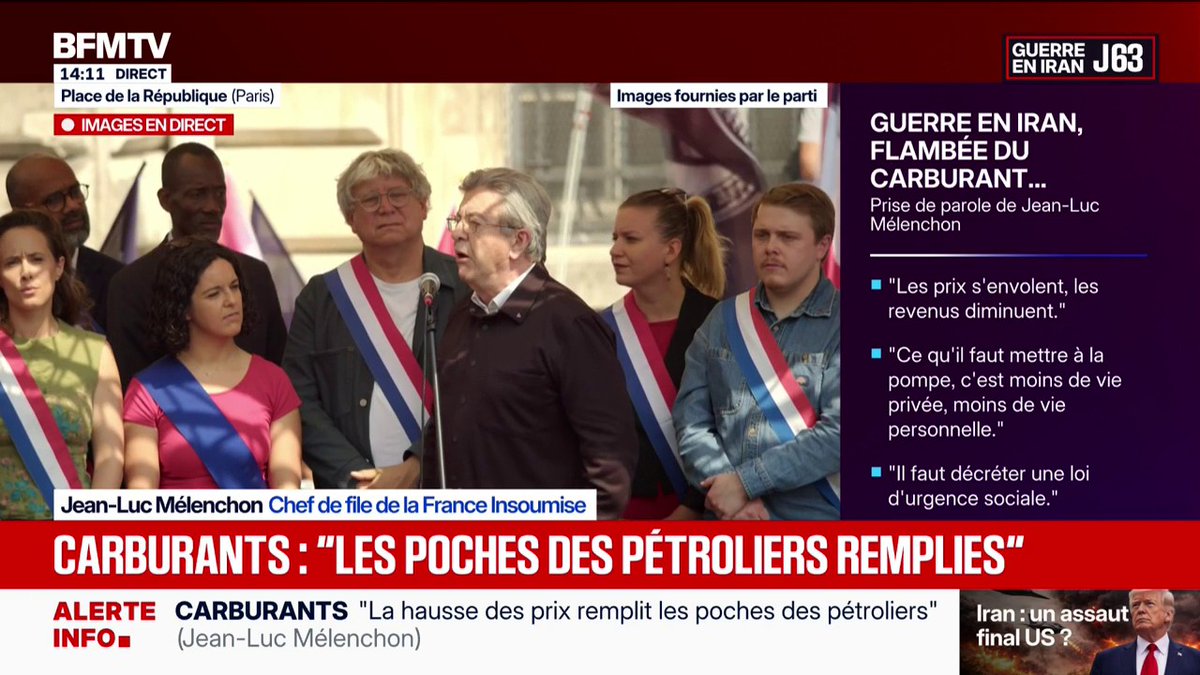 Travail le 1er-Mai: "Le choix libre n'existe pas", affirme Jean-Luc Mélenchon