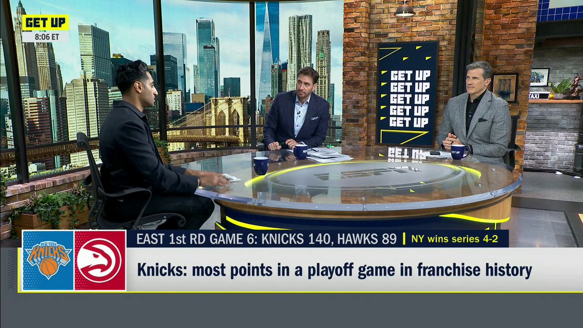 "Can you win a series in 5 and a quarter? Because that's literally what happened in this game." 😳 Alan Hahn reacts to the Knicks' DOMINANT 140-89 win over the Hawks 🏀