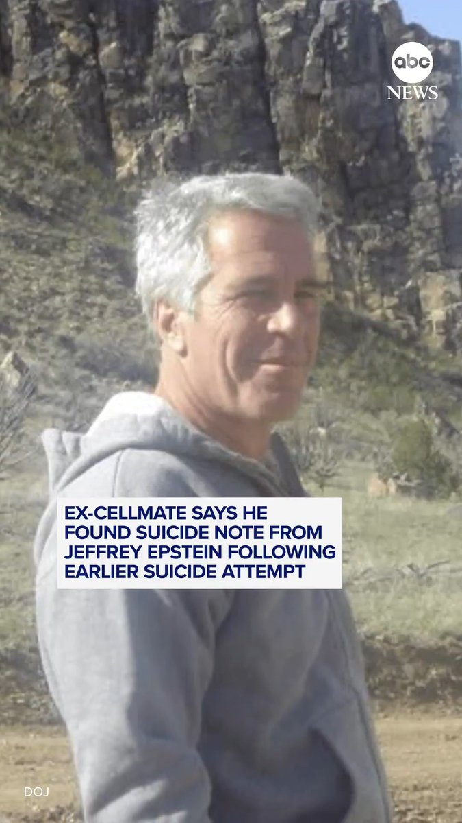 Ex-cellmate says he found suicide note from Jeffrey Epstein following earlier suicide attempt. ABC News News' Aaron Katersky reports.