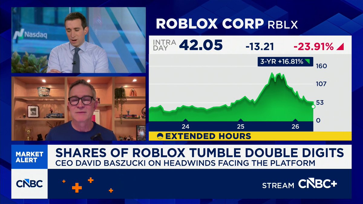 Roblox shares plummet as child safety measures weigh on bookings. But CEO David Baszucki says "part of what we're rolling out with age check is the real right long-term way to build this platform."