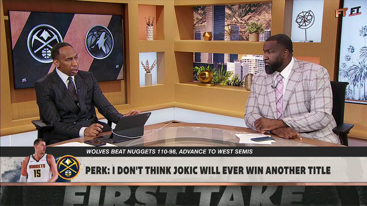 First-round exit for the Nuggets 😳 Stephen A Smith and Kendrick Perkins debate if Nikola Jokic is REALLY a top-five player 🍿