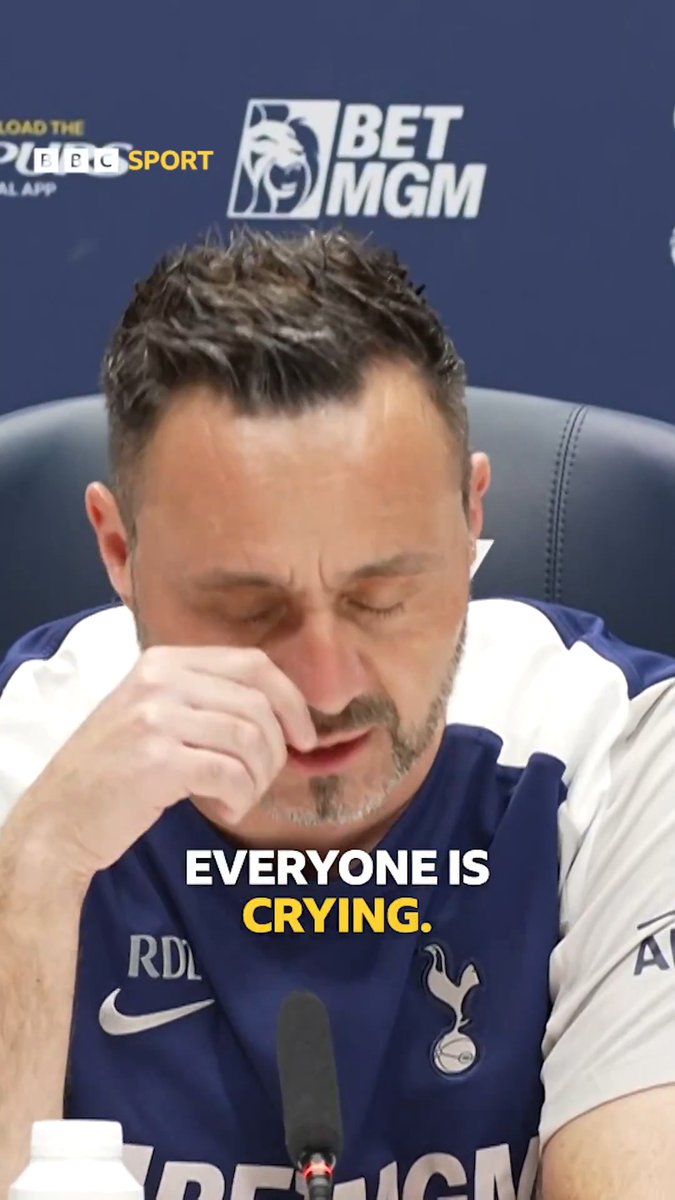 😢 "The losers cry, the losers think negative." Spurs boss Roberto De Zerbi says his players have to "die on the pitch" and stay emotionally positive in their battle against relegation.