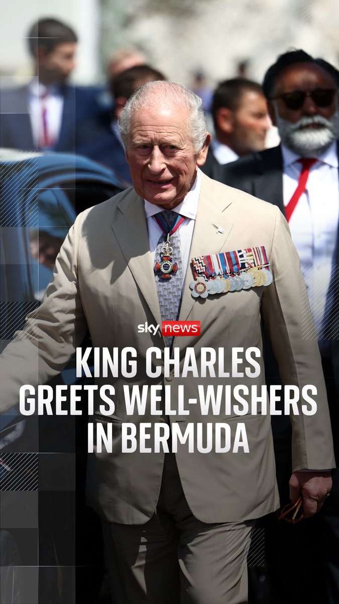 King Charles has been welcomed to Bermuda by hundreds of people, including many schoolchildren, as he begins a three-day visit to the Caribbean island. The monarch's visit comes on the back of his three-day state visit to the United States. 🔗