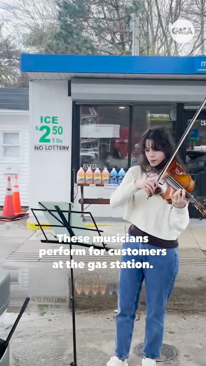 When customers pull up to the pumps at Quincy Gas station in Quincy, Massachusetts, they're getting more than just fuel for their vehicles. Some of them are now also getting a taste of a classical concert, too.