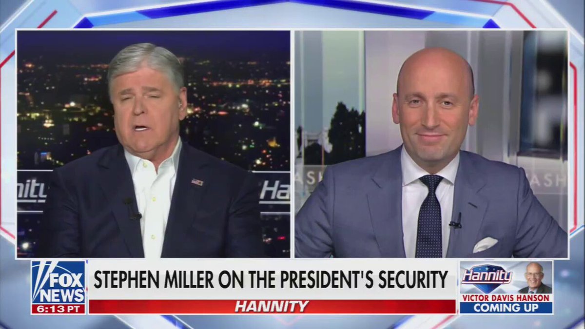 Miller: Look, those of us serving President Trump—we follow his example. We don't think about our safety, what we think about is doing our job for the American people