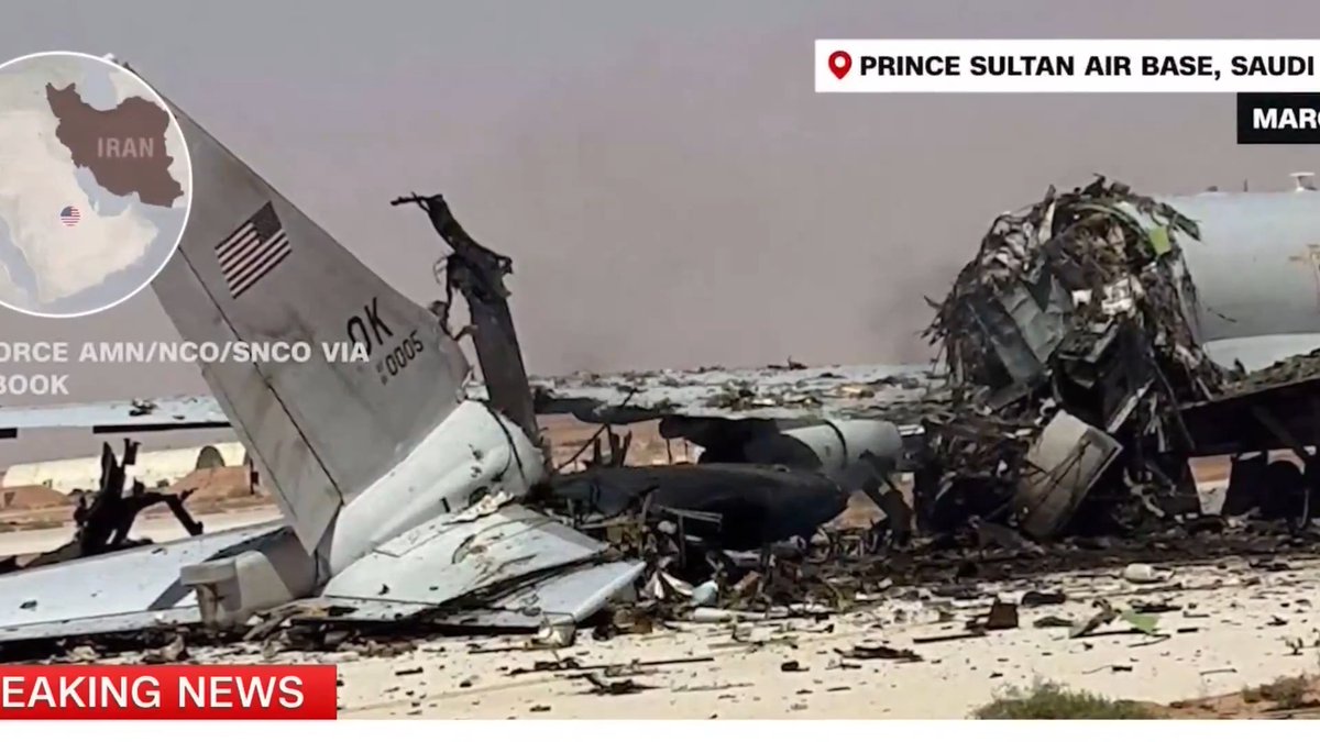 Absolute disaster for the Pentagon. CNN confirms Iran brilliantly targeted and destroyed a US Boeing E-3 Sentry worth nearly $500,000,000 They also wiped out vital communications equipment and critical radar systems. Washington's air defense is completely collapsing.