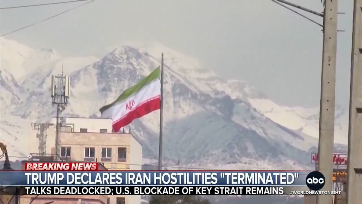 Facing a deadline under the War Powers Act, Pres. Trump said he doesn’t need Congressional approval for the Iran war because hostilities have been "terminated." The Strait of Hormuz remains closed, triggering a global energy crisis. @JonKarl reports.