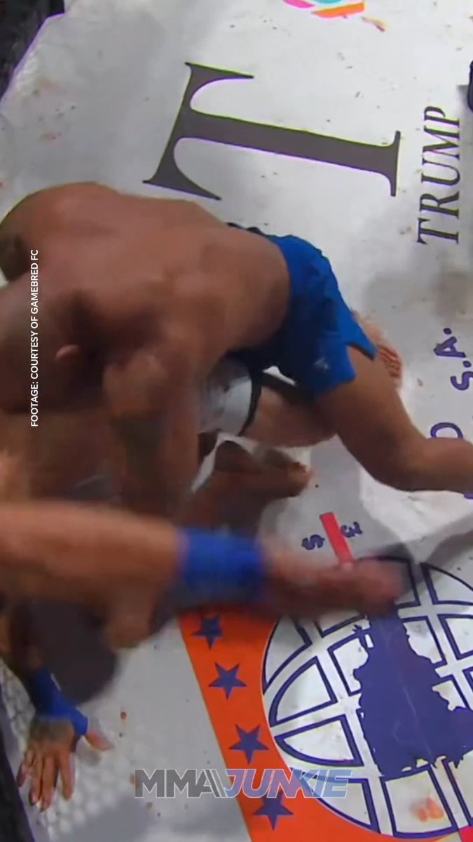 49-year-old Yoel Romero gets the first-round TKO of Alex Nicolson after breaking his jaw at Gamebred Bareknuckle MMA. 🎥 Gamebred FC