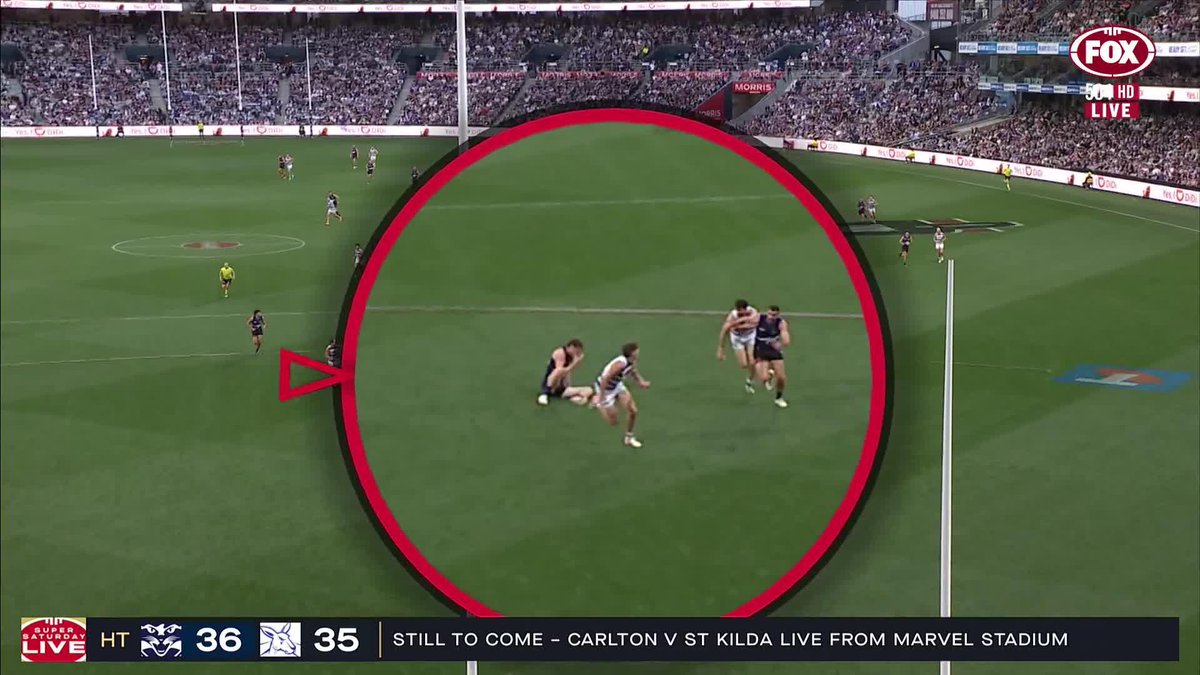 Is Connor O'Sullivan in trouble for this strike on Nick Larkey? 🤔 📺 Watch #AFLCatsNorth on Ch.504 or stream on Kayo: ✍️ BLOG 🔢 MATCH CENTRE