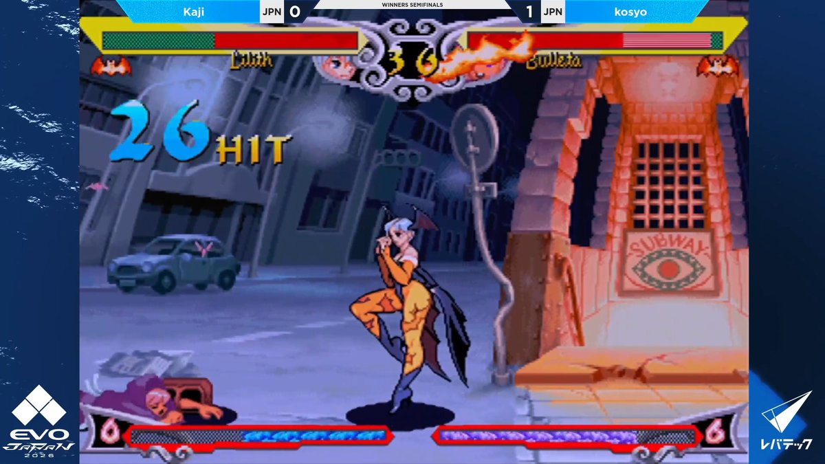The cross-under! Vampire Savior Top 8 is underway at #EvoJapan2026!