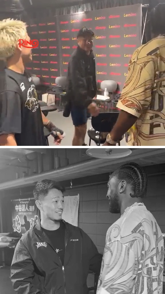 Terence Crawford visiting Naoya Inoue and Junto Nakatani backstage before their super fight 🐐
