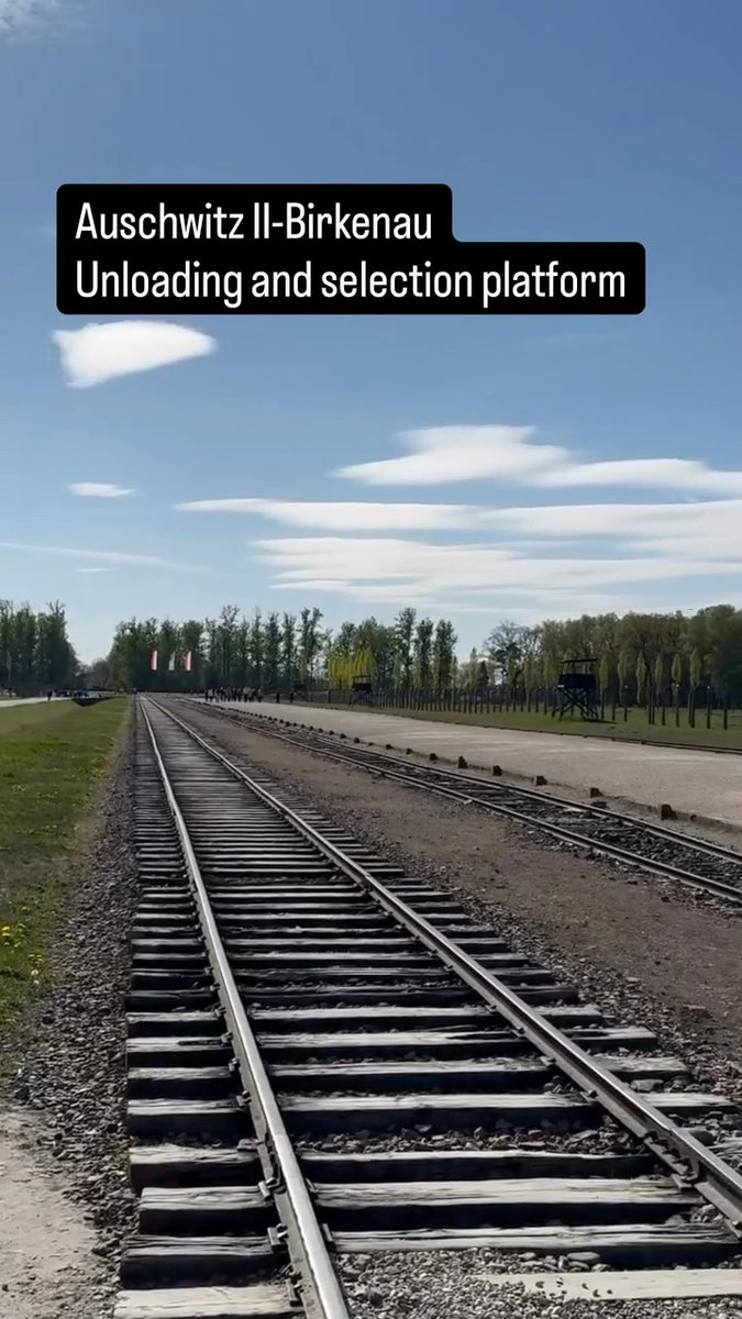 The platform and rail spur inside Auschwitz II-Birkenau, which was put into operation in May 1944. Jews who were deported to the camp underwent the arrival selection there made by SS doctors. Most of them were immediately murdered in gas chambers. Video: