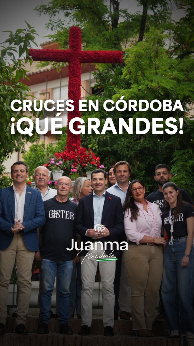 La fuerza de Andalucía se siente en sus tradiciones. ¡Qué bonitas son las Cruces de Mayo y qué orgullo me da siempre compartir esta celebración tan especial con los cordobeses! Muchas gracias por vuestro cariño. Córdoba es una ciudad preciosa. #ConLaFuerzaDeAndalucía