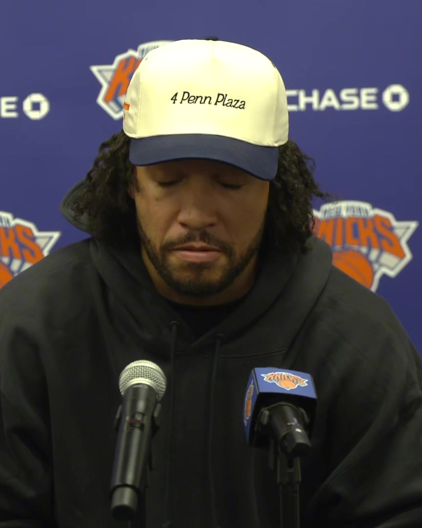 Jalen Brunson is asked if the Knicks played championship-level basketball against the Hawks: "It was a level to get out of the first round" On if they have another level to reach: "You want to improve every single day"