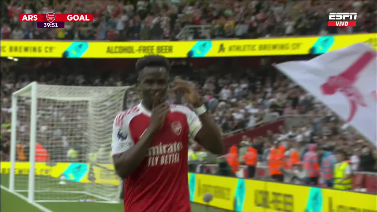 "Saka": Por su gol ante Fulham en la #PremierLeague