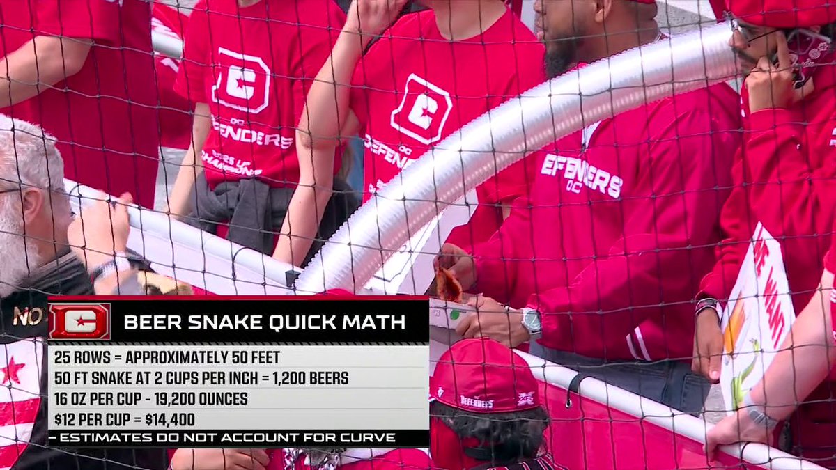 The DC Defenders' beer snake is undefeated 😂 (via United Football League)
