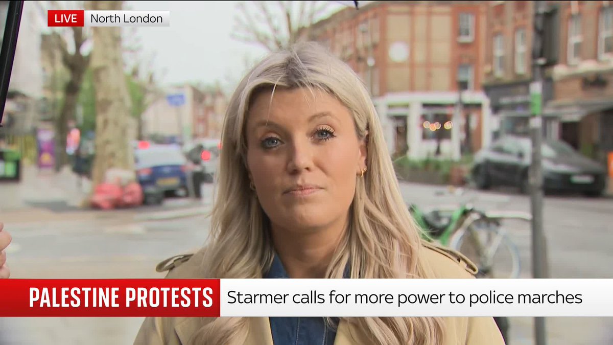 Sir Keir Starmer has suggested some pro-Palestine marches could be stopped because of their impact on the UK's Jewish community. Sky's Mollie Malone reports from north London ⬇️ Read more 🔗 📺 Sky 501, Virgin 602, Freeview 233 and YouTube