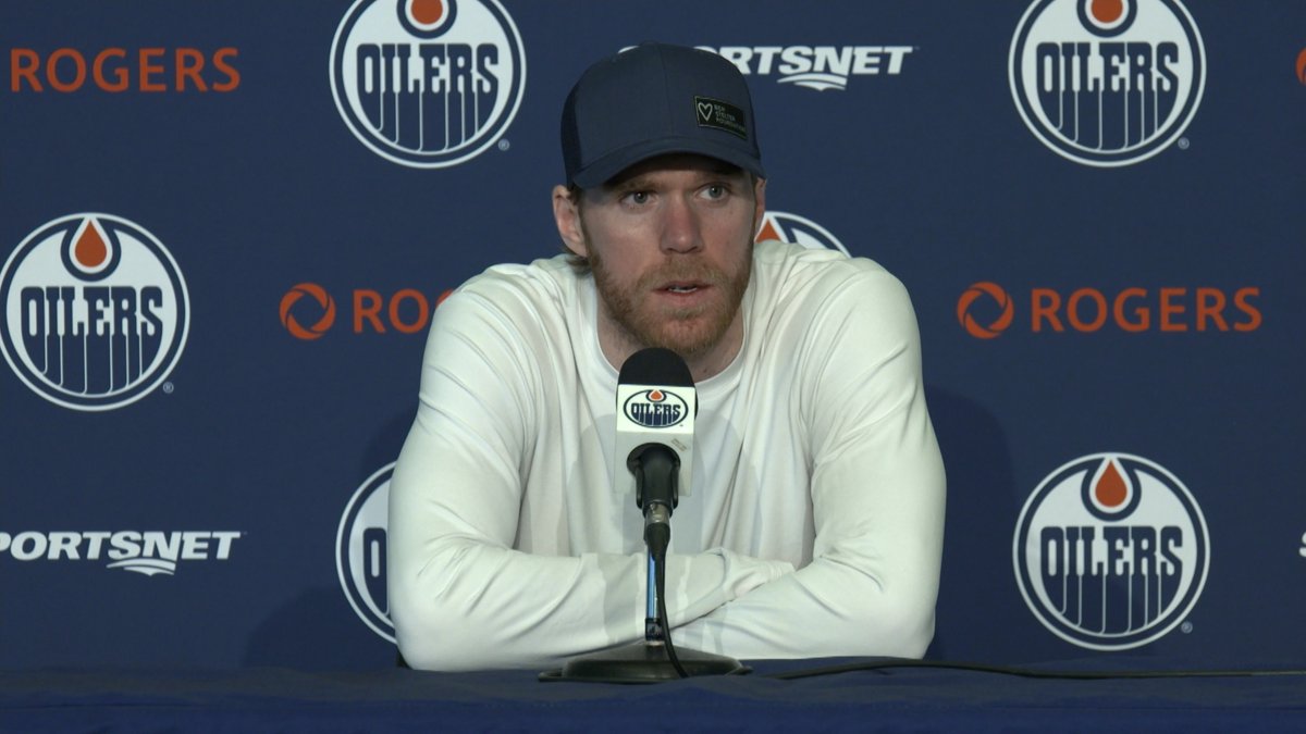 "I do see a path, but it's going to take everybody to be better. It's weird to talk about development for veterans, but us veterans need to find a way to get better &amp; develop." Connor McDavid talks about the #Oilers outlook going forward. Enterprise | #LetsGoOilers