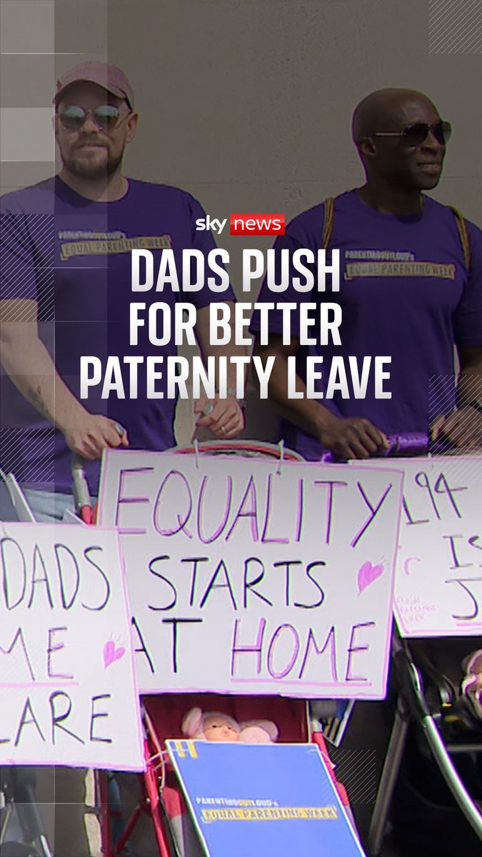 People have protested in London, Manchester, Leeds and Nottingham calling for the government to improve paternity leave. The employment rights minister says the government is carrying out a full review of parental pay and leave. Latest UK news ➡️