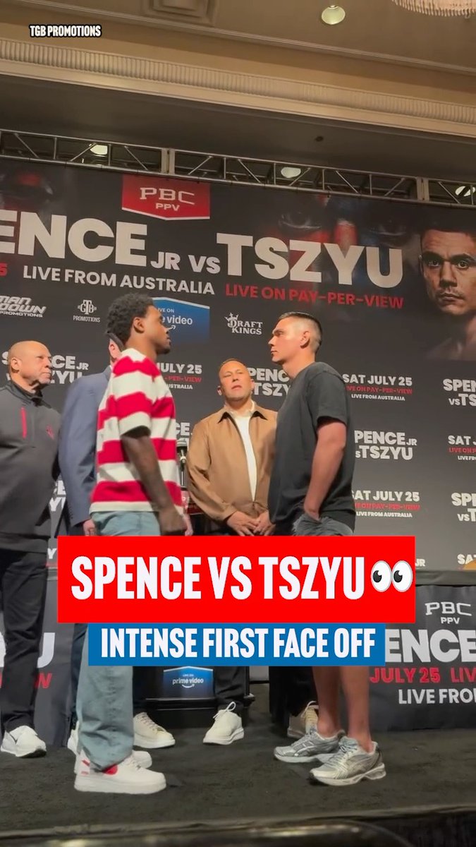 Errol Spence and Tim Tszyu face off for the first time ahead of their fight on July 25th 🇺🇸🇦🇺