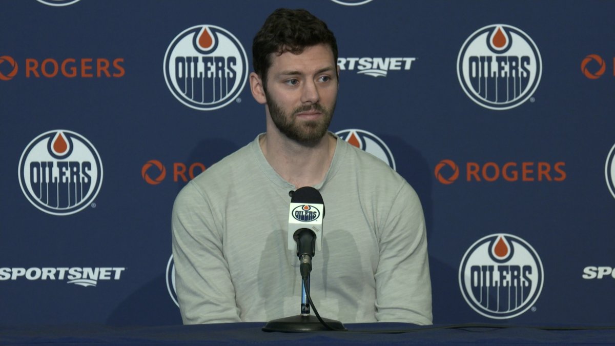 "It was really frustrating. I came here with one goal in mind &amp; one thing I wanted to achieve &amp; to go into the playoffs not feeling my best sucked." Jason Dickinson talks about playing with a fractured ankle during the #Oilers playoffs. Enterprise | #LetsGoOilers