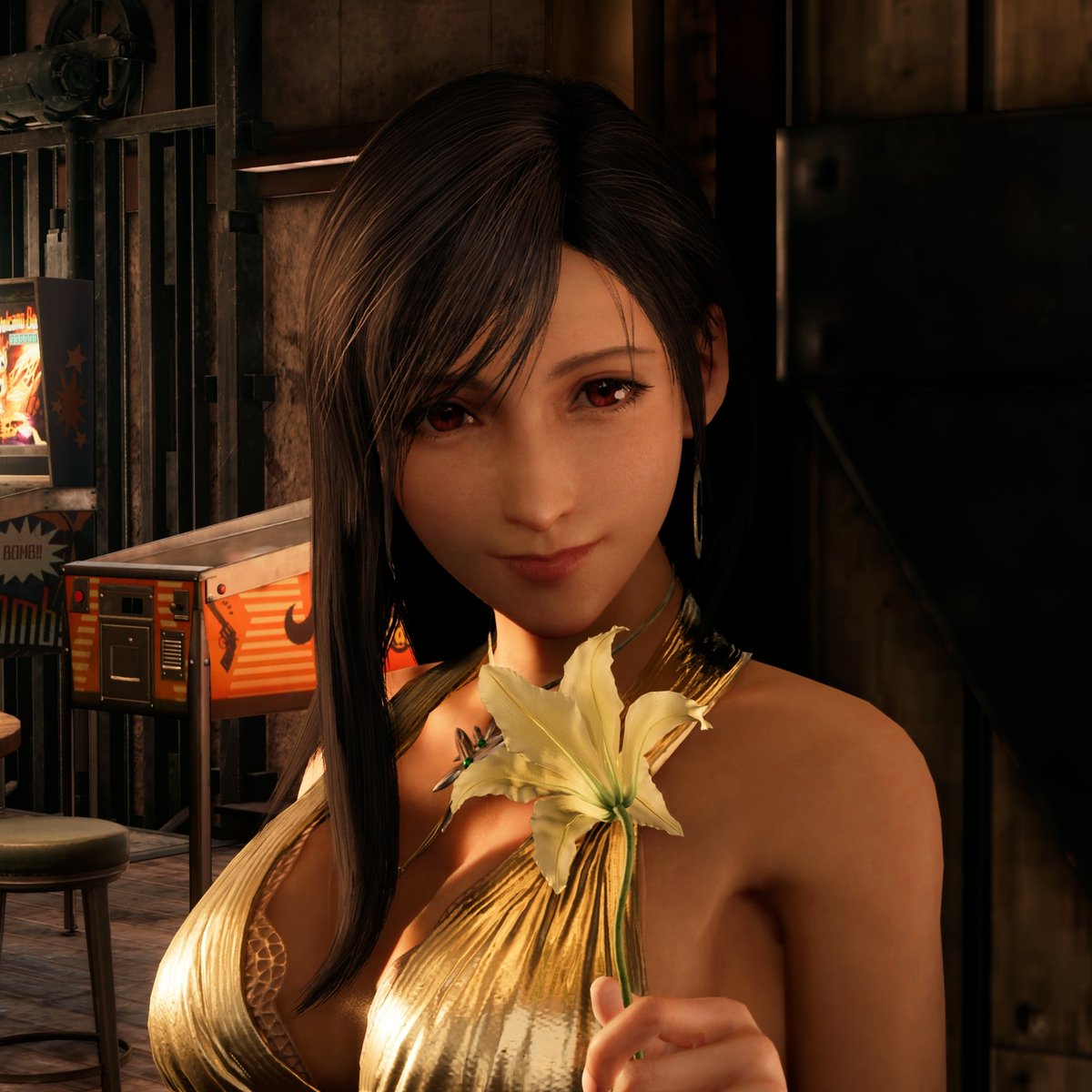 A yellow flower for Golden Dress Tifa Happy birthday, Tifa Lockhart!!