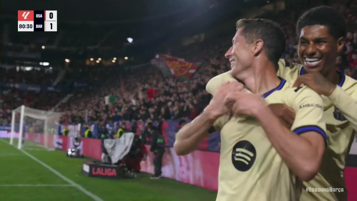 Rashford with the assist to Lewandowski to finally break the deadlock late 🎯