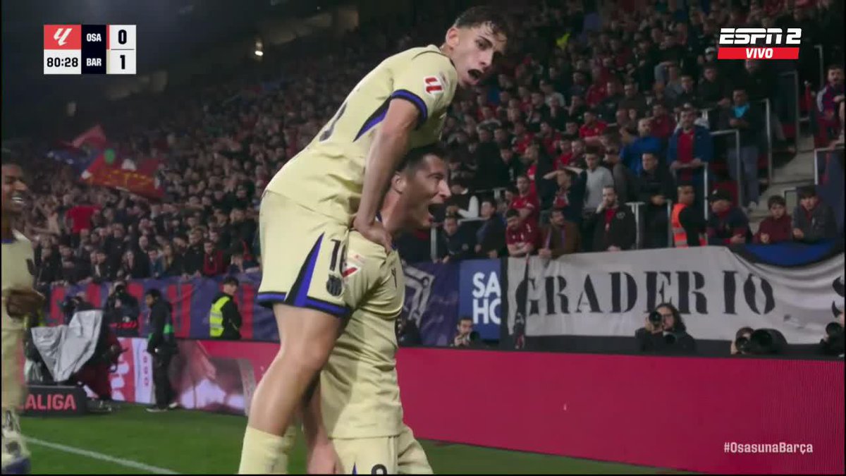 🇪🇸🔥 LEWANDOWSKI Y EL 1-0 DEL BARCELONA A OSASUNA A 10' DEL FINAL. Si Real Madrid no le gana mañana a Espanyol, el Barça será CAMPEÓN DE LALIGA. 👀