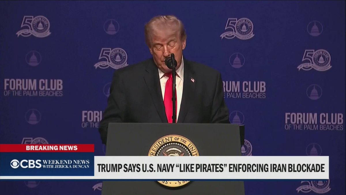 President Trump compared the U.S. Navy to pirates, as it enforces the blockade of Iranian ports near the Strait of Hormuz. The U.S. also warned shipping companies that they could face penalties for paying tolls to Iran to safely pass through the critical waterway. CBS News’ Ramy Inocencio has more.
