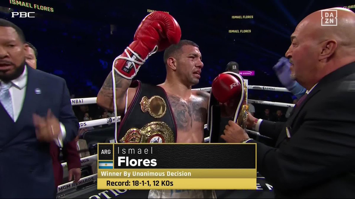 ¡¡BATACAZO ARGENTINO EN LAS VEGAS!! 🇦🇷 Ismael Flores (18-1-1) venció por decisión unánime a 🇲🇽 Isaac Lucero (18-1) y se quedó con los cinturones NABO WBO - Continental Americas superwelter. Triunfazo del Terrible.