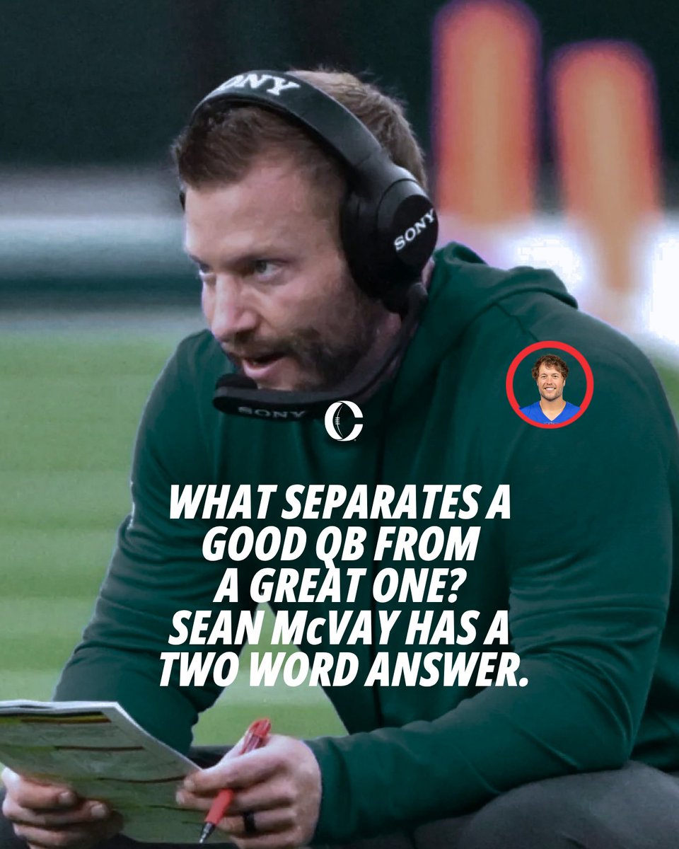 When LA Rams head coach Sean McVay talks about what separates good QBs from the great ones at that position, it's worth listening. -It's not arm talent. It's not athleticism. It's mental toughness -"Being your best regardless of the circumstances."