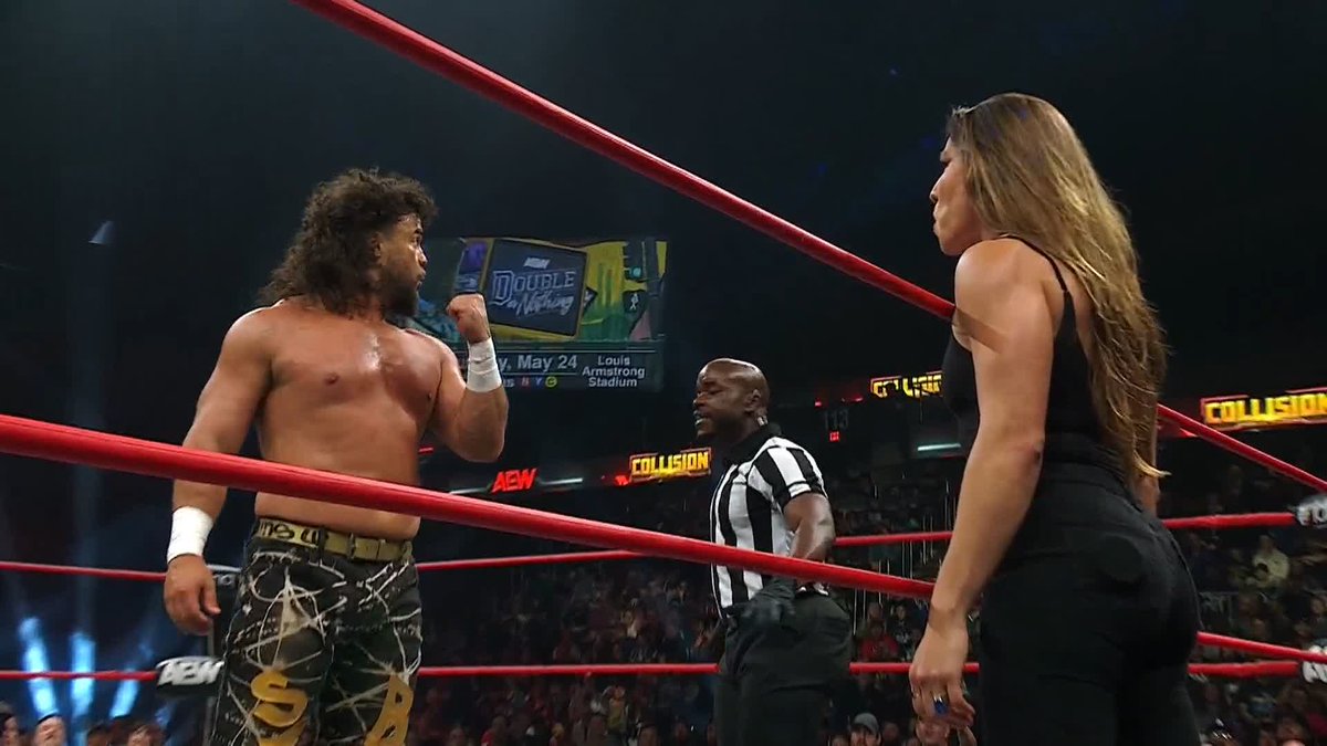 "Oh she's going to be pissed." Jon Moxley on Marina Shafir being on the receiving end of friendly fire by YUTA Watch #AEWCollision LIVE on TNT + HBO Max