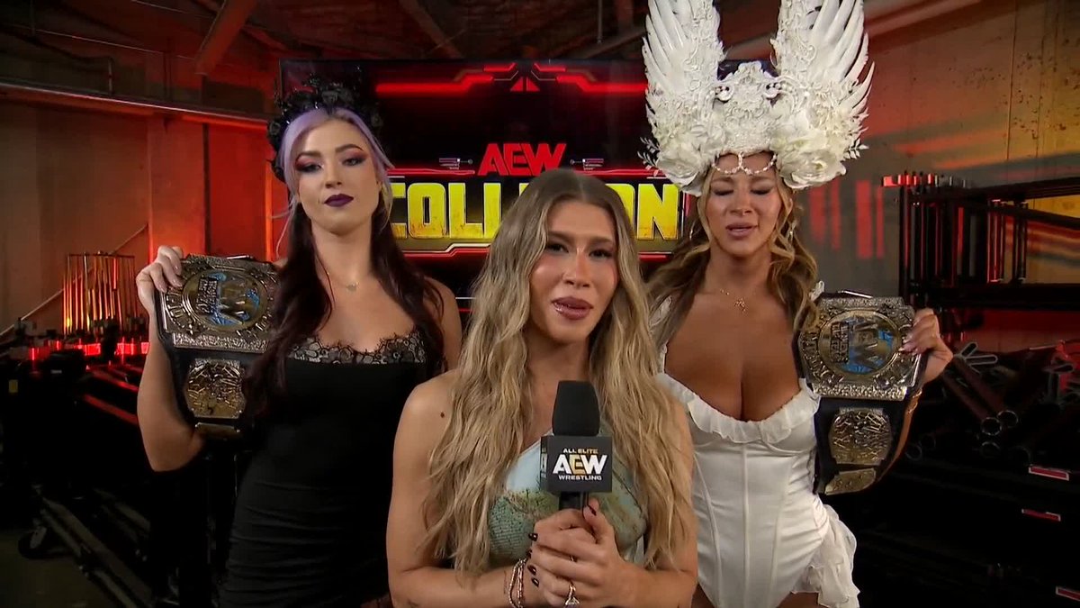 What two women can stand up to AEW Women's World Tag Team Champions Divine Dominion (@lena_kross &amp; @MeganBayne) #AEWCollision is LIVE NOW on TNT &amp; streaming on HBO MAX!