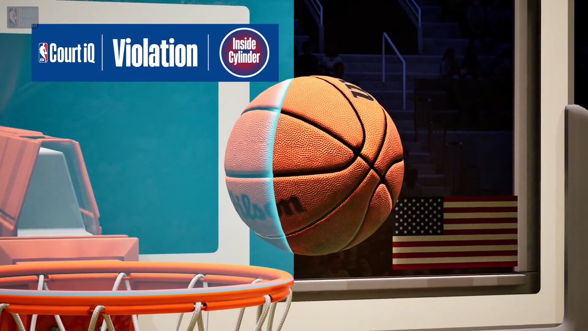 During Q4 of tonight's #PHIatBOS game, Replay Center officials utilized NBA Court iQ to confirm the initial ruling of offensive basket interference by PHI as contact occurred when the ball was still inside the cylinder (unsuccessful Coach's Challenge by PHI).