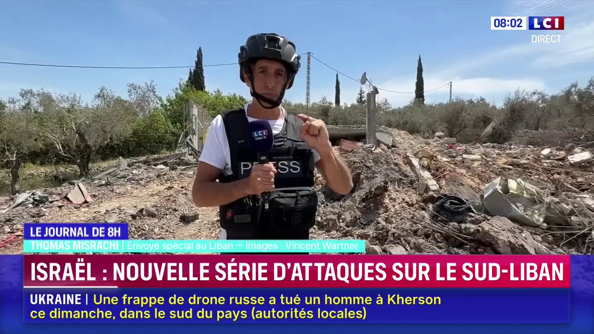 🔴 Nouvelle série d'attaques dans le sud du Liban Notre envoyé spécial sur place, Thomas Misrachi, a pu constater que l'armée israélienne utilisait du phosphore blanc, interdit d’utilisation contre les civils, mais régulièrement employé dans le sud du Liban