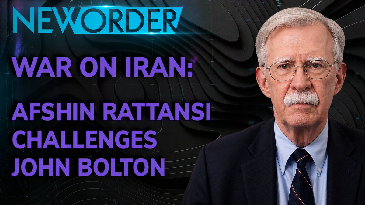 🚨NEW EPISODE OF NEW ORDER🌐 WAR ON IRAN: Afshin Rattansi CHALLENGES Amb. John Bolton Over His Demand For Regime Change Have the US and Israel really decimated Iran’s military capabilities? Can the US break Iran’s control over the Strait of Hormuz? Do the Iranian people really want regime change? All this and more on this episode of New Order with John Bolton