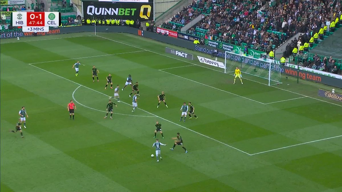 😯 "An EXTRAORDINARY end to the half!" Joe Newell's equaliser for 10-man Hibs against Celtic stands after a VAR check for handball 🖥️