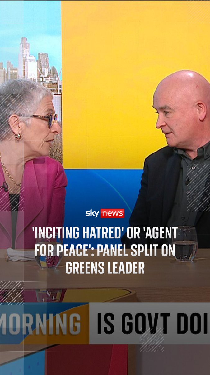 The Green Party leader reshared a social media post suggesting the Metropolitan Police might have been heavy-handed when detaining the attacker in Golders Green. Watch as columnist Melanie Phillips and trade unionist, Mick Lynch disagree on whether Polanski was 'inciting hatred'