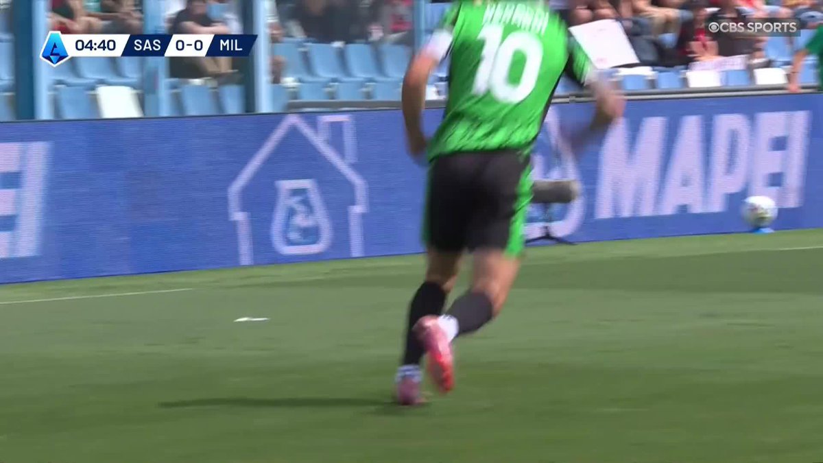 Domenico Berardi. Legend. 💪 His 12th goal against Milan has Sassuolo up early ⚽