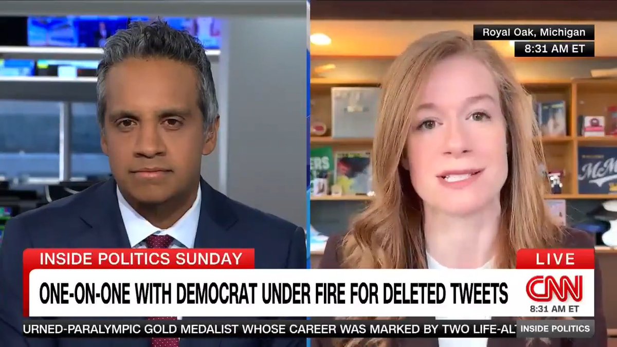 NEW: "Could've worded it a little bit differently." Democratic Michigan Senate candidate Mallory McMorrow speaks with Manu Raju following a CNN report she deleted thousands of tweets, including ones raising questions about what she wrote in her book about moving to Michigan.