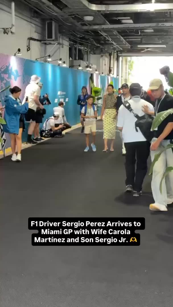 Cadillac driver #SergioPerez will have some special support on the sidelines today from his wife Carola Martínez and one of their four children, son Sergio Jr. ♥️ #F1 #Formula1
