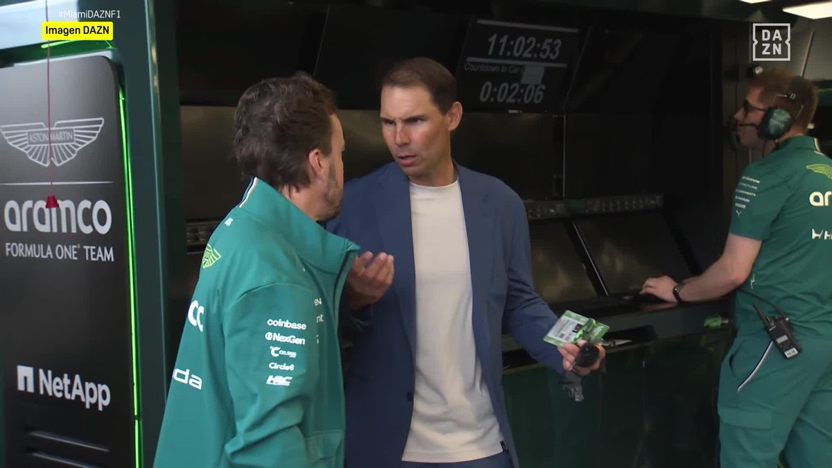 EL LEYENDÓMETRO VA A ESTALLAR 🐐😍 Fernando Alonso y Rafa Nadal, juntos en Miami 🇪🇸 #MiamiDAZNF1 🇺🇸