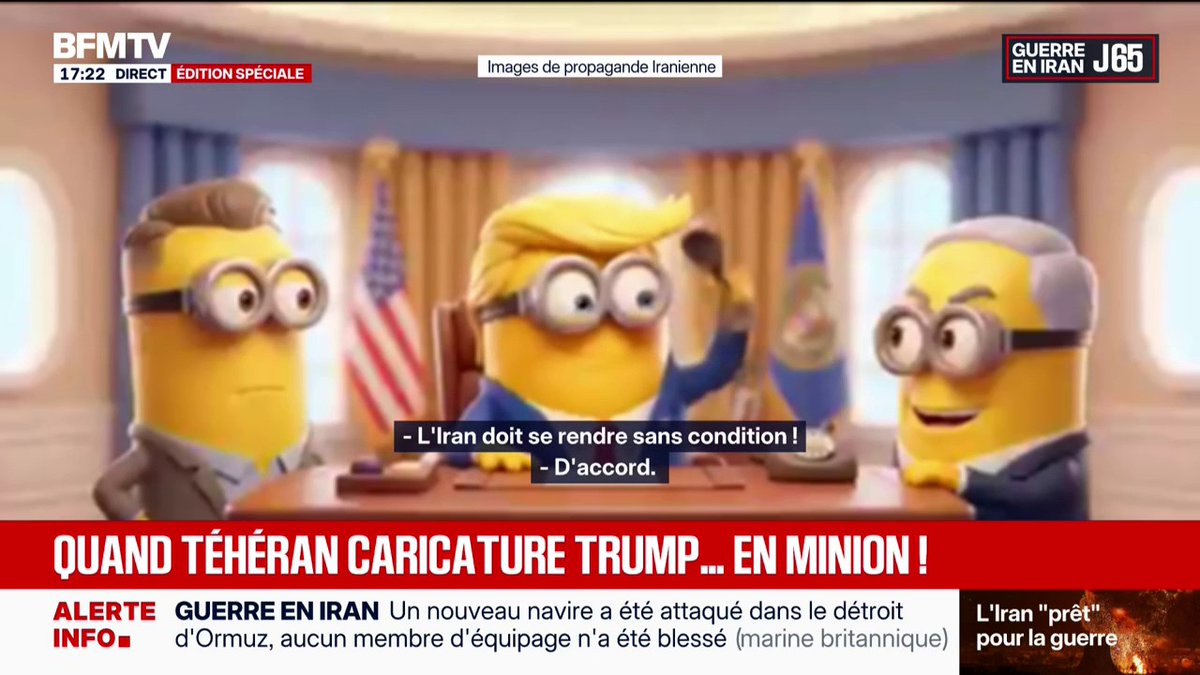 Dans ces nouvelles images de propagande iranienne, Téhéran dépeint Donald Trump sous les traits d'un minion
