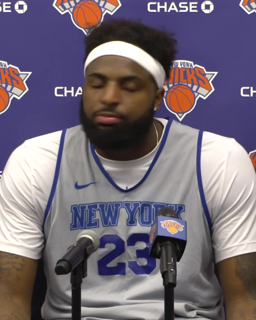 Mitchell Robinson was asked if he and the Knicks consider Joel Embiid a dirty player: "No, I don't. I really don't live in the past. It is what it is. I just move on."